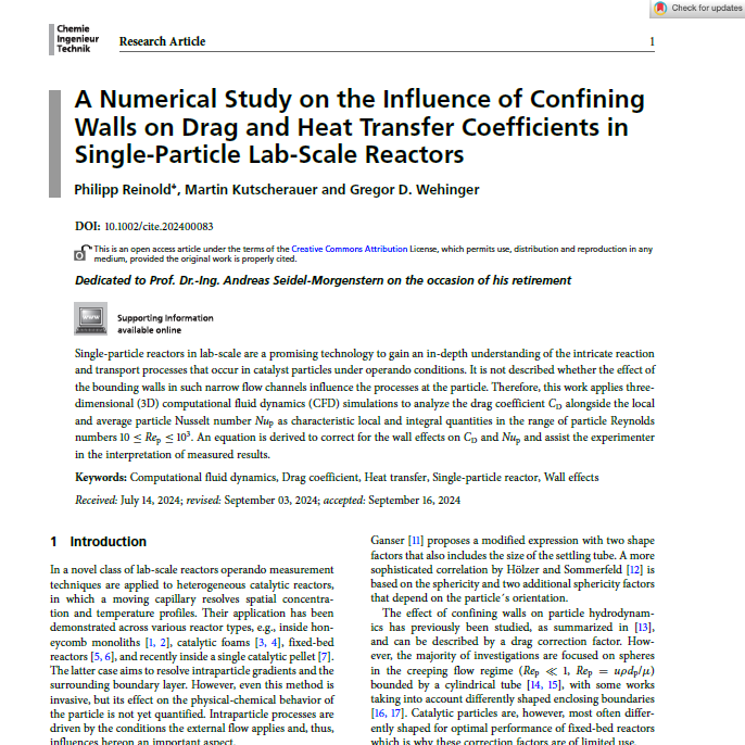 A Numerical Study on the Influence of Confining Walls on Drag and Heat Transfer Coefficients in Single-Particle Lab-Scale Reactors